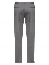 Elegante Jersey Hose Herren  in Grau mit Bügelfalten und elastischem Bund – Bequeme Businesshose aus weichem Jersey